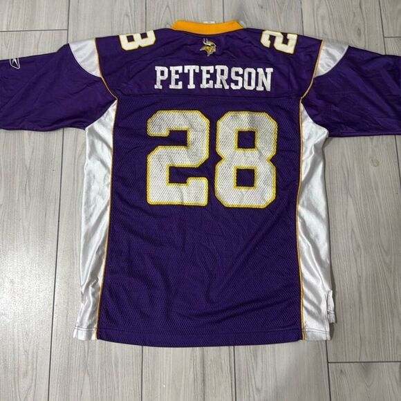 Adrian Peterson Jersey Purple Reebok Minnesota Vikings NFL Football #28 Men's La - Picture 6 of 6